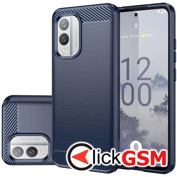 Techsuit - Carbon Silicone - Nokia X30 - Blue