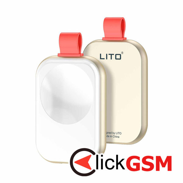 Lito - Magnetic Wireless Charger (LT-W1) - for Apple Watch, with Keyring, Charge On the Go, 3.5W, 1A - White