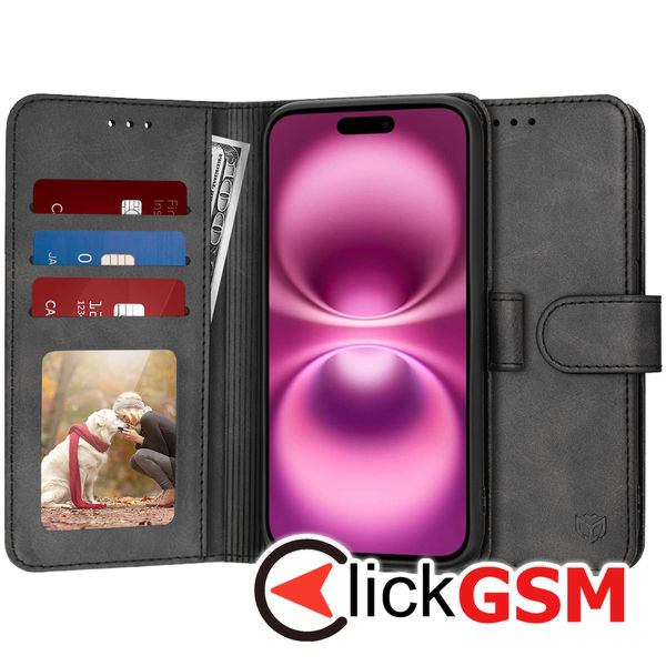 Techsuit - Diary Book - iPhone 16 Plus - Black