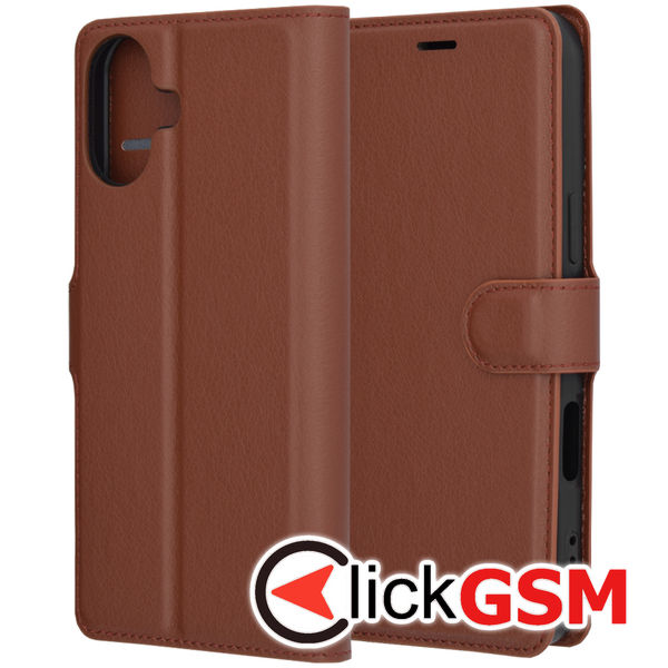 Techsuit - Leather Folio - iPhone 16 - Brown