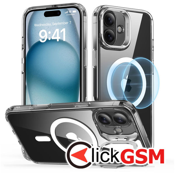 ESR - Classic Hybrid HaloLock Kickstand - iPhone 16 - Clear