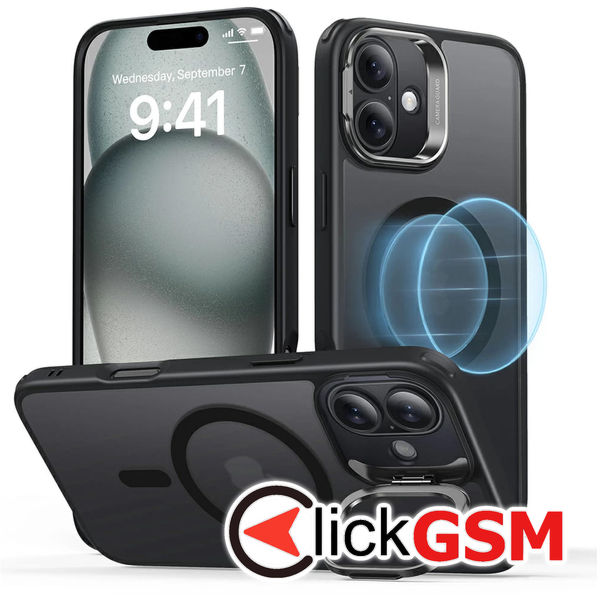 ESR - Classic Hybrid HaloLock Kickstand - iPhone 16 - Frosted Black