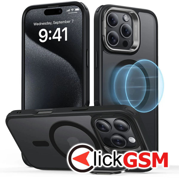 ESR - Classic Hybrid HaloLock Kickstand - iPhone 16 Pro Max - Frosted Black