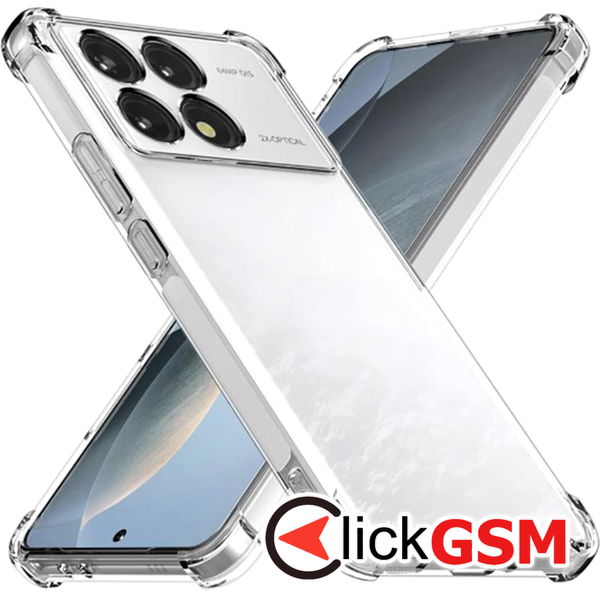 Techsuit - Shockproof Clear Silicone - Xiaomi Poco F6 Pro - Clear