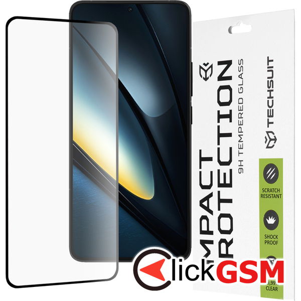 Techsuit - 111D Full Cover / Full Glue Glass - Xiaomi Poco F6 Pro - Black