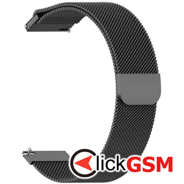 Techsuit - Watchband 18mm (W009) - Huawei Watch GT 4 (41mm)/W1/Honor Watch S1/Garmin Venu 2S/Vivoactive 4S - Black