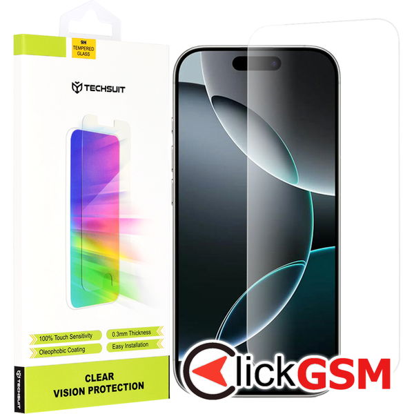 Techsuit - Clear Vision Glass - iPhone 16 Pro - Transparent