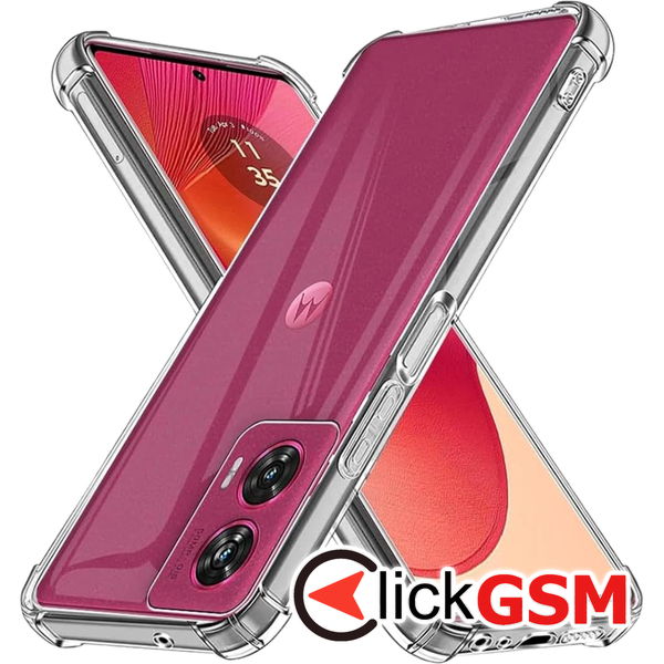 Techsuit - Shockproof Clear Silicone - Motorola Edge 50 Fusion - Clear