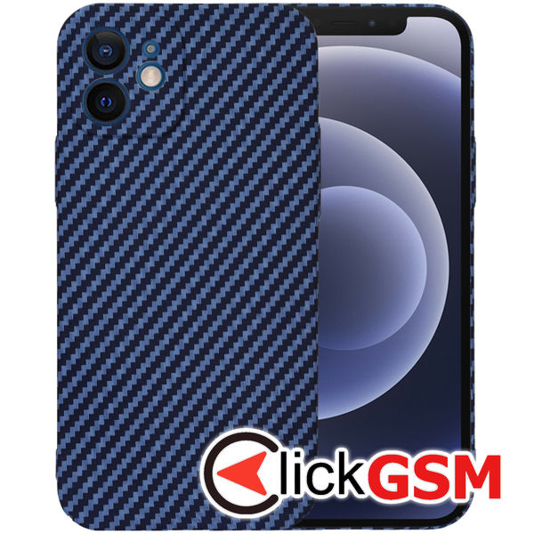 Techsuit - Carbonite FiberShell - iPhone 12 - Cyan