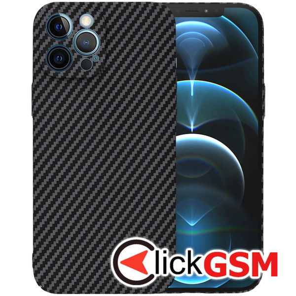 Techsuit - Carbonite FiberShell - iPhone 12 Pro Max - Black