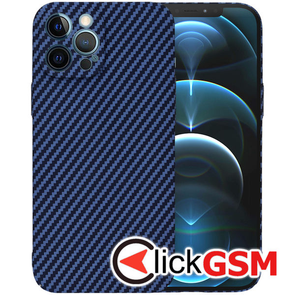 Techsuit - Carbonite FiberShell - iPhone 12 Pro Max - Cyan