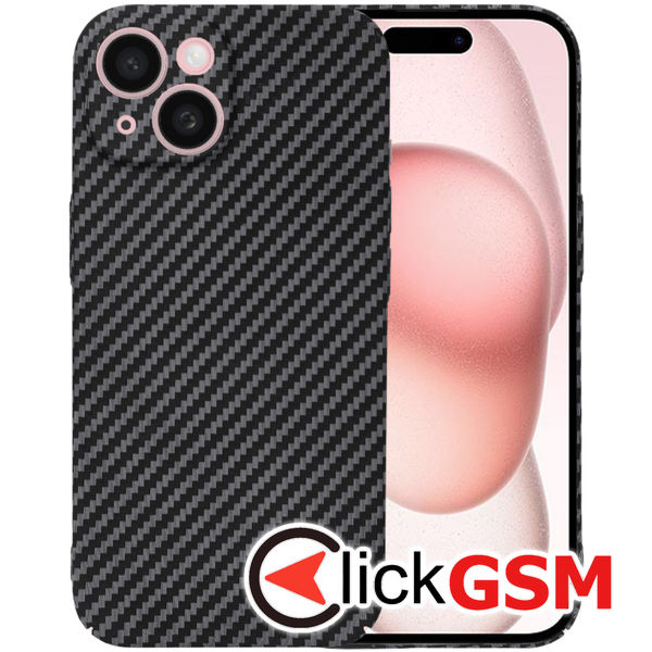 Techsuit - Carbonite FiberShell - iPhone 15 - Black