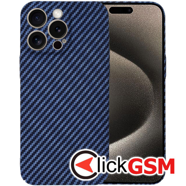 Techsuit - Carbonite FiberShell - iPhone 15 Pro Max - Cyan