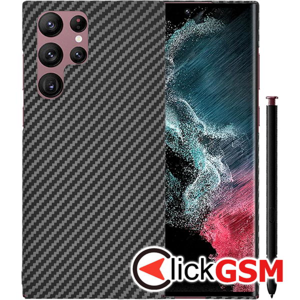 Techsuit - Carbonite FiberShell - Samsung Galaxy S22 Ultra 5G - Black