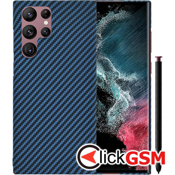 Techsuit - Carbonite FiberShell - Samsung Galaxy S22 Ultra 5G - Cyan