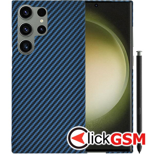 Techsuit - Carbonite FiberShell - Samsung Galaxy S23 Ultra - Cyan