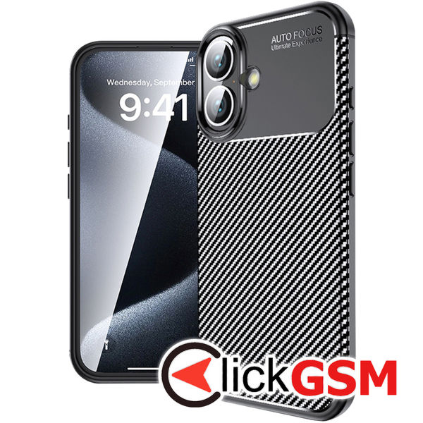 Techsuit - CarbonFiber - iPhone 16 - Black