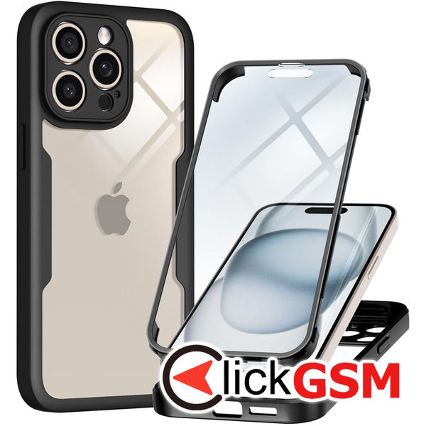 Techsuit - ColorVerse 360 Series + Screen Protector - iPhone 16 Pro - Black