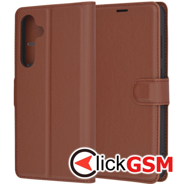 Techsuit - Leather Folio - Samsung Galaxy S24 FE - Brown