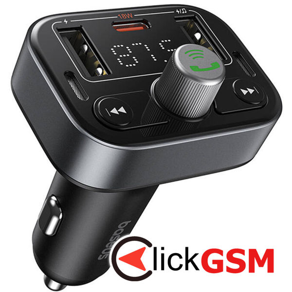 Baseus - FM Modulator and Car Charger S-09 Pro (C10762200113-00) - 2x USB, Type-C, Bluetooth 5.3, Digital Display - Black