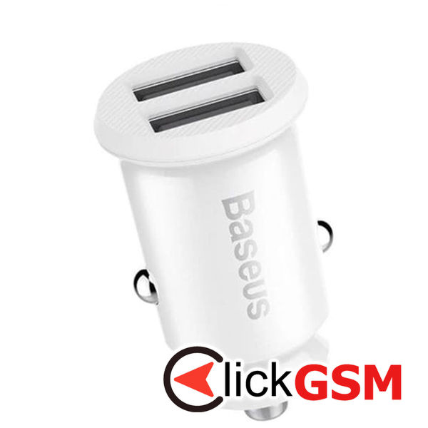 Baseus - Car Charger Grain (CCALL-ML02) - Dual USB, LED Backlight, 5V, 3.1A - White