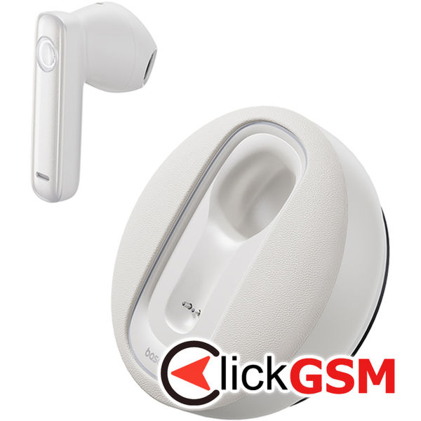 Baseus - Bluetooth Headset CM10 (A00054700211-00) - for Car with Dual-Mic Noise Cancellation, Bluetooth - White