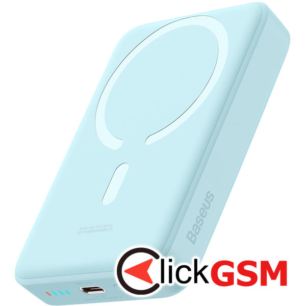 Baseus - Power Bank Mini (PPCX110203) - USB-C, MagSafe, 10000mAh, 30W, with Cable Type-C, 30cm - Blue