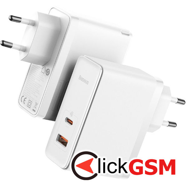 Baseus - Wall Charger GaN5 Pro (CCGP090202) - Fast Charger, Type-C, USB, 100W, Cable Type-C to Type-C, 1m - White