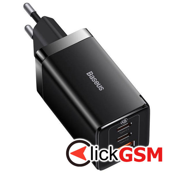 Baseus - Wall Charger GaN5 Pro (CCGP120201) - Fast Charge, 2xType-C, USB, 65W, with Cable Type-C to Type-C, 100W, 1m - Black
