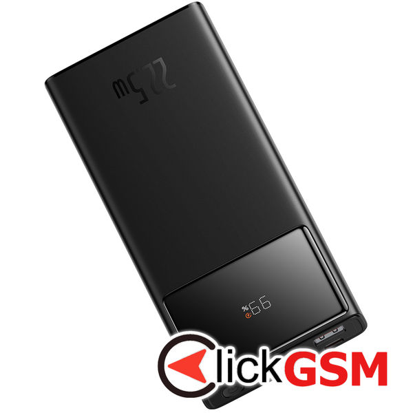 Baseus - Power Bank Star-Lord (PPXJ100001) - 2x USB, Type-C, Micro-USB, 22.5W, 10000mAh, Cable Type-C, 3A, 30cm - Black