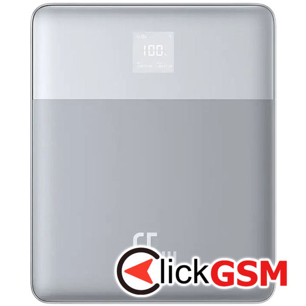 Baseus - Power Bank Blade (P10063801S13-00) - 2x Type-C, 65W, 12000mAh, Digital Display, with Cable USB-C - Silver