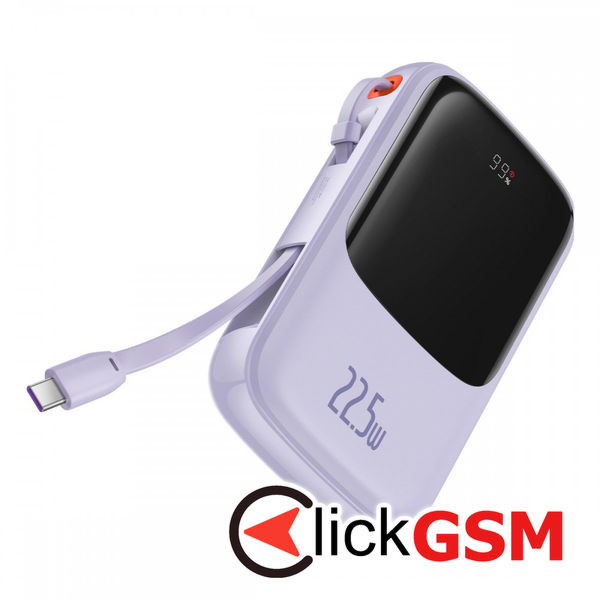 Baseus - Power Bank Qpow Pro (PPQD030105) - QC/PD/SCP/FCP, 20000mAh, 22.5W with Cable USB-C - Purple