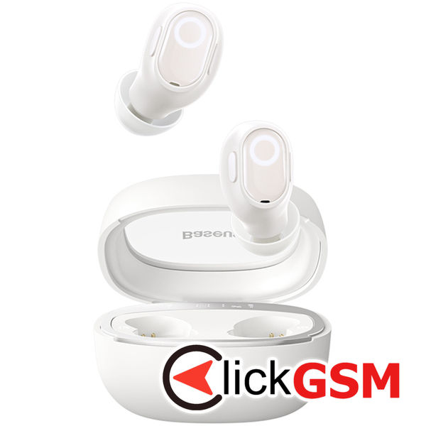 Baseus - Wireless Earbuds WM02+ (NGTW370302) - True Wireless Stereo, Bluetooth V5.3, Smart Display - Creamy White