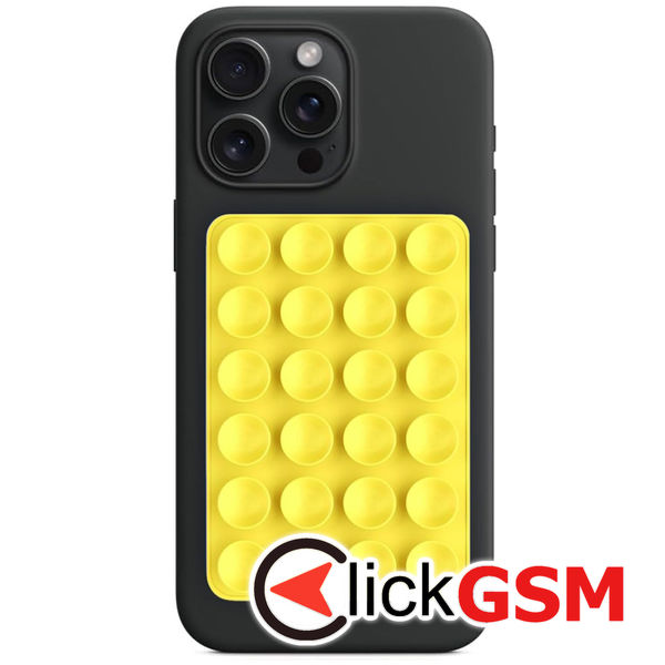 Techsuit - Phone Holder (SY-PAD) - Suction Pad for Selfies, Silicone, Adhesive Mount, Rectangular Shape - Yellow