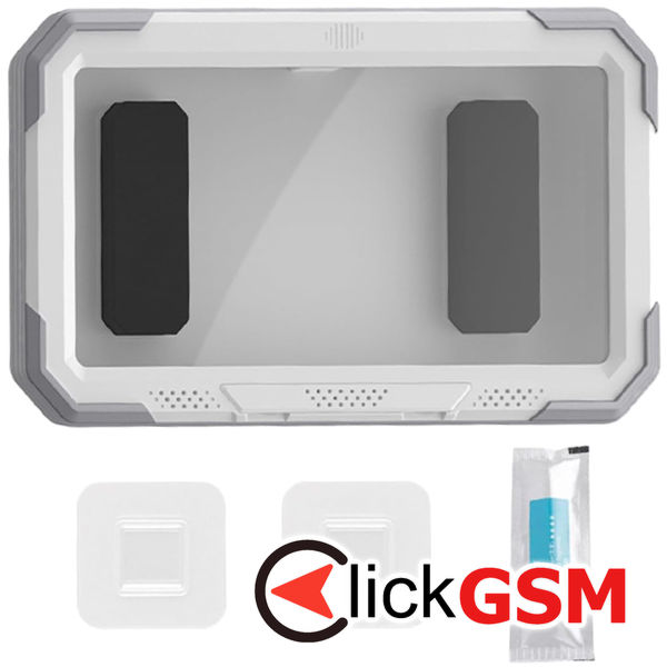 Techsuit - Phone Holder (LC-888) - Wall Box Case, Anti-Fog, with Adhesive Hooks, Waterproof - White / Gray