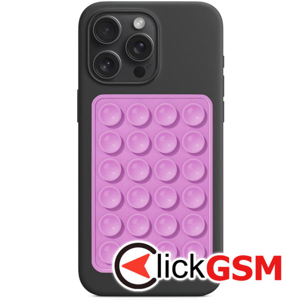 Techsuit - Phone Holder (SP-PAD) - Suction Pad for Selfies, Silicone, Adhesive Mount, Rectangular Shape - Purple