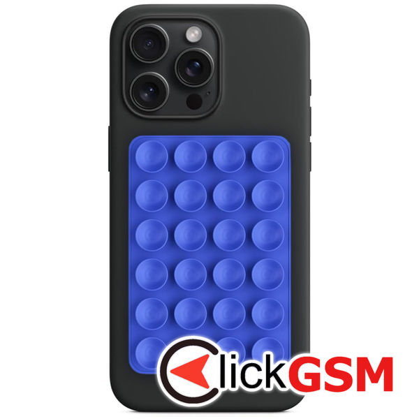 Techsuit - Phone Holder (SD-PAD) - Suction Pad for Selfies, Silicone, Adhesive Mount, Rectangular Shape - Dark Blue