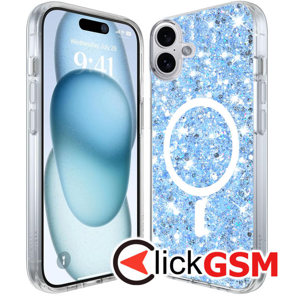 Techsuit - Sparkly Glitter MagSafe - iPhone 16 - Blue