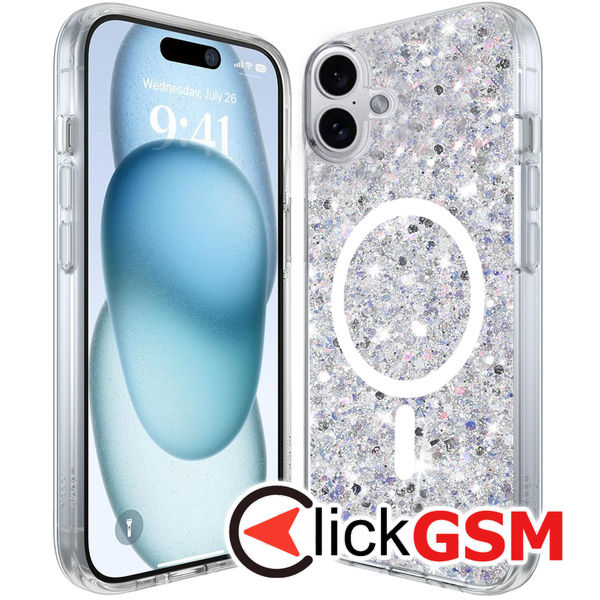 Techsuit - Sparkly Glitter MagSafe - iPhone 16 Plus - White