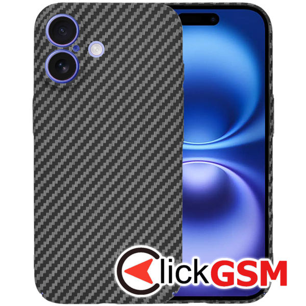 Techsuit - Carbonite FiberShell - iPhone 16 - Black