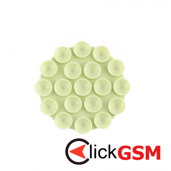 Techsuit - Phone Holder (SG-CUP) - Suction Pad for Selfies, Silicone, Adhesive Mount, Round Shape - Green