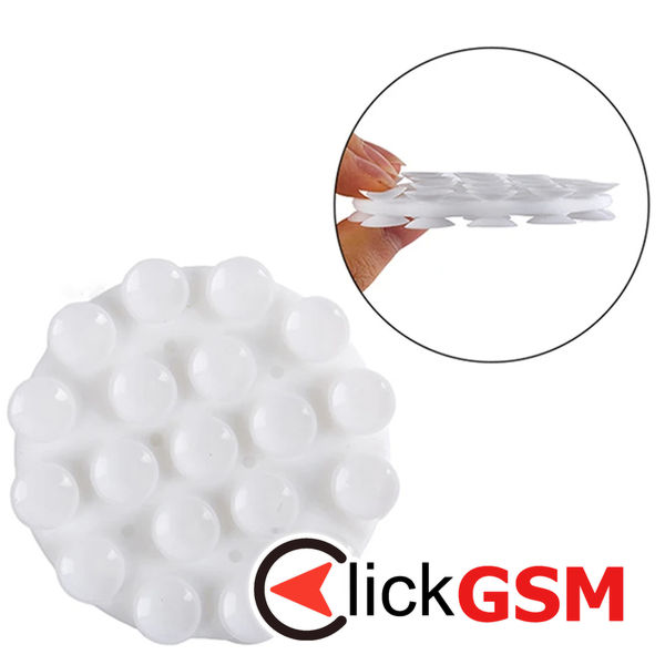 Techsuit - Phone Holder (SW-CUP) - Suction Pad for Selfies, Silicone, Adhesive Mount, Round Shape - White