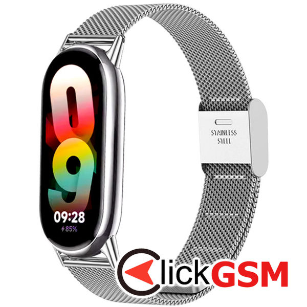Techsuit - Watchband 15mm (W022) - Xiaomi Mi Band 8 / 8 NFC / 9 / 9 NFC - Silver