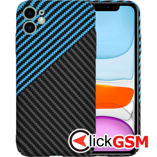 Techsuit - Carbonite FiberShell - iPhone 11 - Blue Pulse