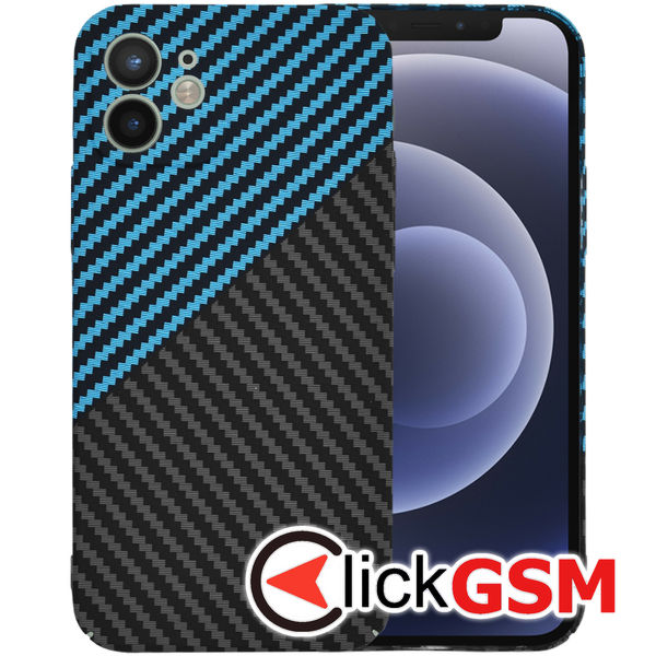 Techsuit - Carbonite FiberShell - iPhone 12 - Blue Pulse