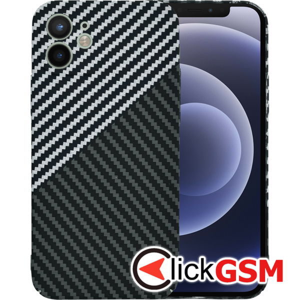 Techsuit - Carbonite FiberShell - iPhone 12 - Stealth Gray