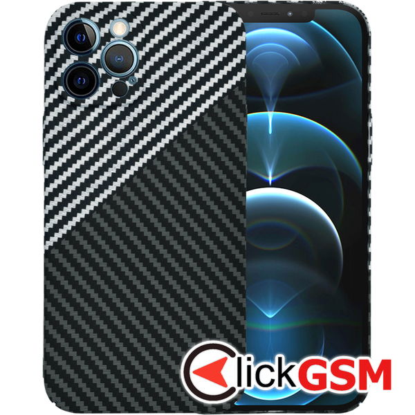 Techsuit - Carbonite FiberShell - iPhone 12 Pro Max - Stealth Gray