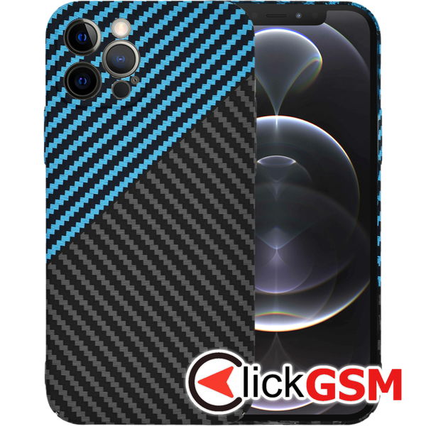 Techsuit - Carbonite FiberShell - iPhone 12 Pro - Blue Pulse