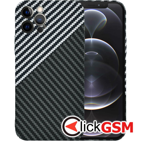 Techsuit - Carbonite FiberShell - iPhone 12 Pro - Stealth Gray