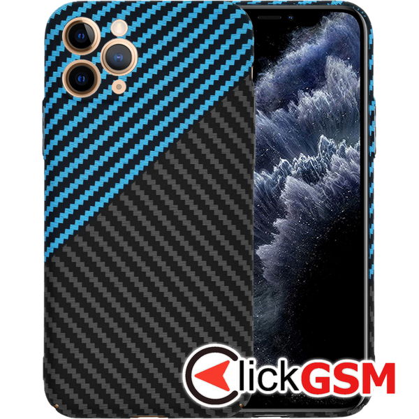 Techsuit - Carbonite FiberShell - iPhone 11 Pro - Blue Pulse